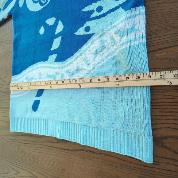 Cesar Blue Unisex Christmas Sweater sz M designed by Dogs Festive Holiday - Picture 11 of 15